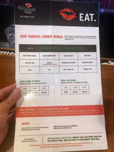 Puckers menu